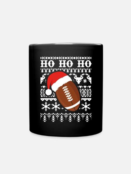 Football Weihnachtsoutfit Ugly Christmas - Tasse einfarbig - Schwarz
