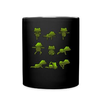 Yoga Frosch Froschyoga Meditation Frösche Geschenk - Tasse einfarbig - Schwarz - Vorne
