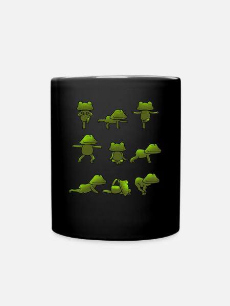 Yoga Frosch Froschyoga Meditation Frösche Geschenk - Tasse einfarbig - Schwarz