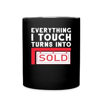 Real estate agent house flat for sale apartment - Full Colour Mug - black - Front
