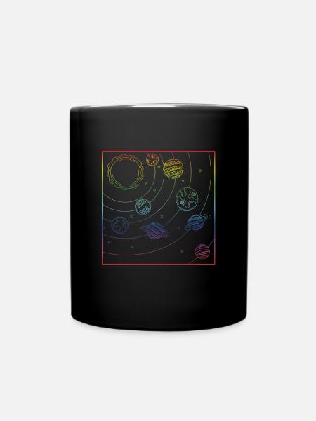 Colorful Universe Planets Galaxy Universe - Full Colour Mug - black