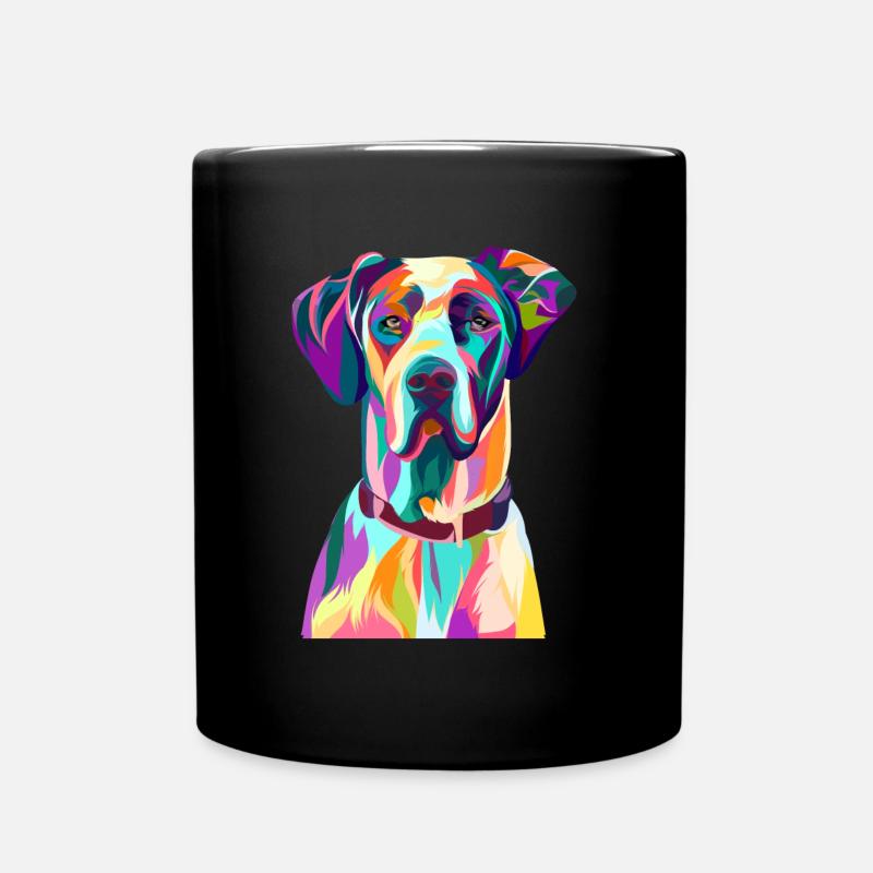 Deutsche Dogge Hund - Tasse einfarbig - Schwarz