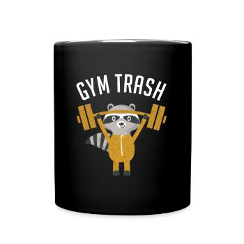 Gym Trash Raccoon - Tasse einfarbig - Schwarz - Vorne