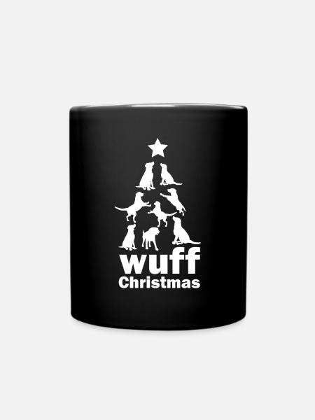 Wuff Christmas Dogs cadeau de Noël chien de Noël - Mug uni - noir