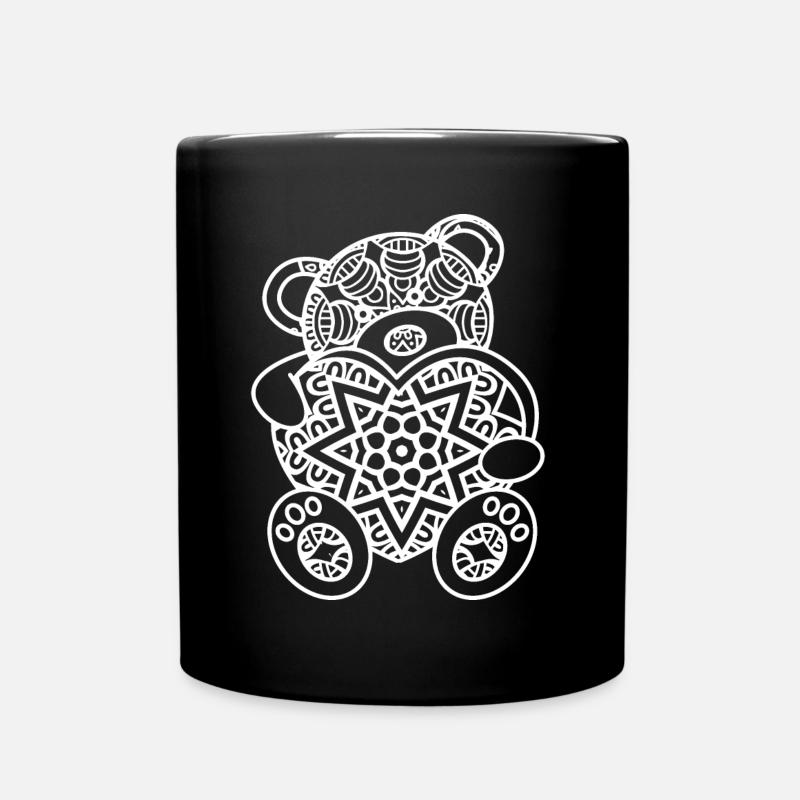 Mandala Bär Geschenkidee Frauen Kinder Männer - Tasse einfarbig - Schwarz