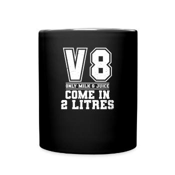 Lait et jus moteur V8 Venez 2 litres cadeau - Mug uni - noir - Devant