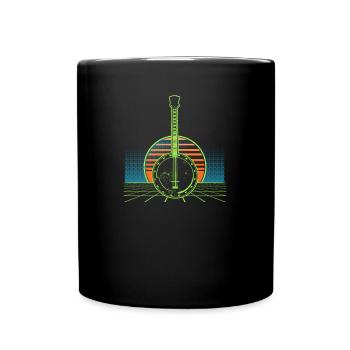 Vintage Banjo Vintage 80er Jahre Geschenk - Tasse einfarbig - Schwarz - Vorne