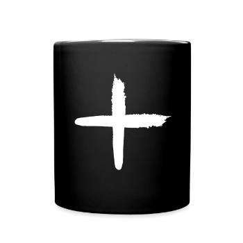 Kreuz Brush - Tasse einfarbig - Schwarz - Vorne