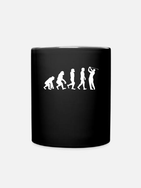 Golf Evolution Golf Player Sports Golf Club Gift - Full Colour Mug - black