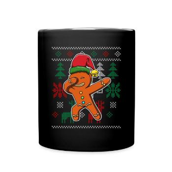 Lebkuchen Ugly Christmas Sweater Weihnachten - Tasse einfarbig - Schwarz - Vorne