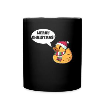 Merry Christmas Duck Holidays gift - Full Colour Mug - black - Front