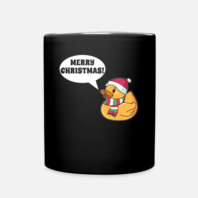 Merry Christmas Duck Holidays gift - Full Colour Mug - black