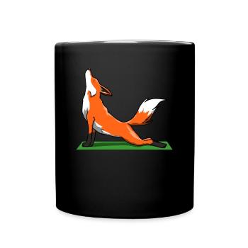 Yoga Fox Fuchs Méditation Yoga Renards Namaste - Mug uni - noir - Devant
