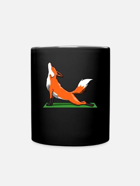 Yoga Fox Fuchs Méditation Yoga Renards Namaste - Mug uni - noir