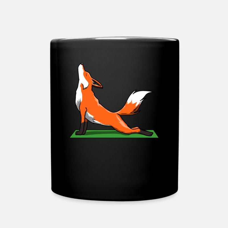 Yoga Fox Fuchs Méditation Yoga Renards Namaste - Mug uni - noir
