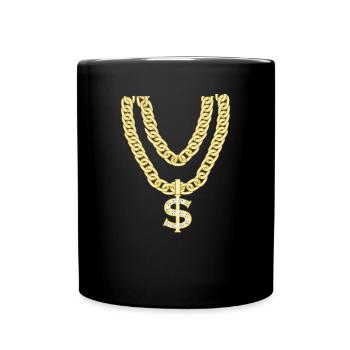 Gangster Chain Gear Gold Ghetto Dollar Gift - Full Colour Mug - black - Front