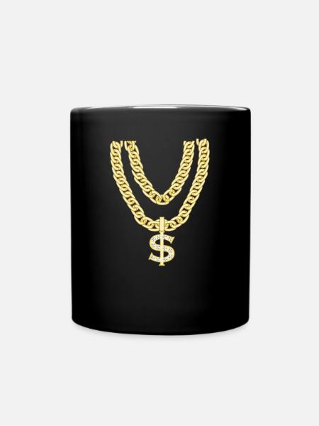 Gangster Kette Gang Gold Ghetto Dollar Geschenk - Tasse einfarbig - Schwarz