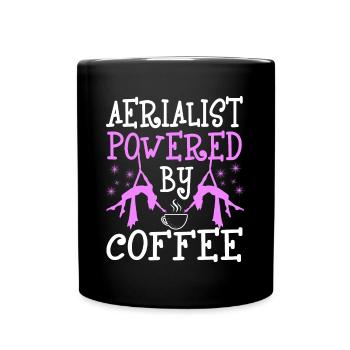 Aerialist Powered By Coffee Cadeau pour le titre d'emploi - Mug uni - noir - Devant