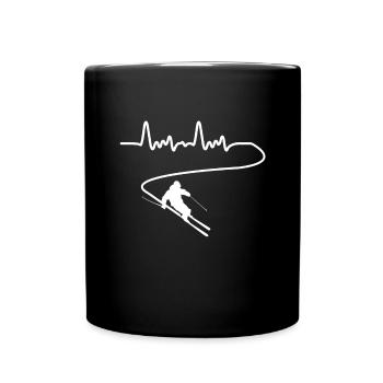 Coup de cœur Pouls Ski Ski Ski Montagne Cadeau - Mug uni - noir - Devant