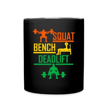 Training Trainieren Fitness Workout Sport Muskel - Tasse einfarbig - Schwarz - Vorne