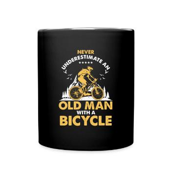 Fitness Opa Heimtrainer Fahrrad MTB - Tasse einfarbig - Schwarz - Vorne