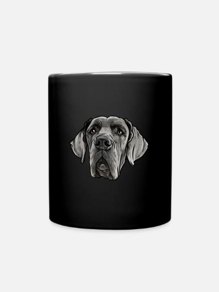 Deutsche Dogge Hund - Tasse einfarbig - Schwarz