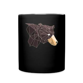 Ours ours Ours Polygone Ours brun Grizzly Camping - Mug uni - noir - Devant