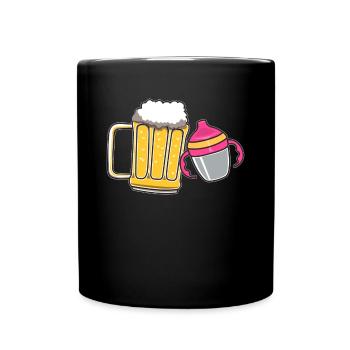 Werdender Vater Papa Schwangerschaft Geschenk - Tasse einfarbig - Schwarz - Vorne