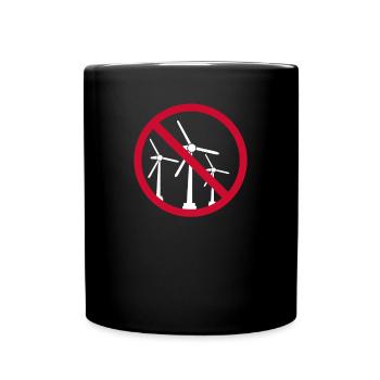 Anti wind power renewable energy gift - Full Colour Mug - black - Front