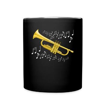 Trompete Musik Jazz Band Blechbläser Geschenk - Tasse einfarbig - Schwarz - Vorne