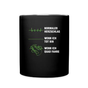 Herzschlag Quad Fahren Quadfahrer Moto Geschenk - Tasse einfarbig - Schwarz - Vorne