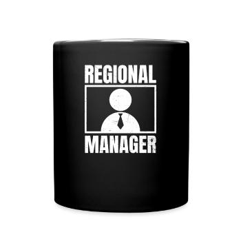 Regional Manager lustiges Sillhouette Geschenk - Tasse einfarbig - Schwarz - Vorne
