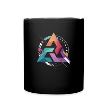 Dreieck-Auszug mit dem Geschenk mit drei Rändern - Tasse einfarbig - Schwarz - Vorne