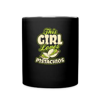 Pistache Cette fille aime le cadeau - Mug uni - noir - Devant