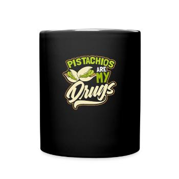 Pistazien Pistazien sind meine Drogen Geschenk - Tasse einfarbig - Schwarz - Vorne