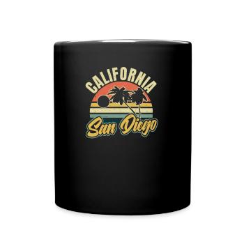 San Diego Kalifornien Vintages Retro Sonnenuntergang-Geschenk - Tasse einfarbig - Schwarz - Vorne