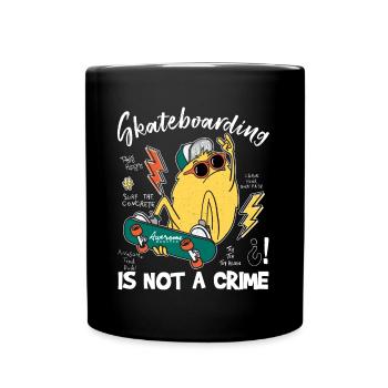 Skateboarding is not a crime funny monster poison - Full Colour Mug - black - Front