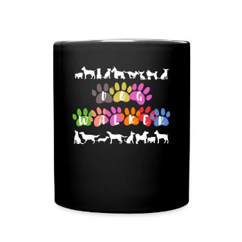 Dog dog walk dog mom dog owner - Full Colour Mug - black - Front