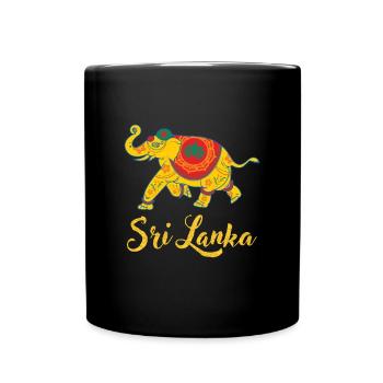 Sri Lanka Elephant India Abstract Gift - Full Colour Mug - black - Front