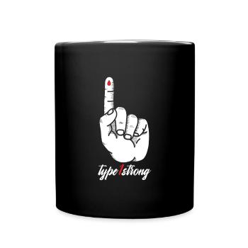 Typ 1 Starke Blutgruppe Finger Blut Geschenk - Tasse einfarbig - Schwarz - Vorne