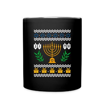 Hanukkah Ugly Shirt Hanukkah Jewish Festival Gift - Full Colour Mug - black - Front