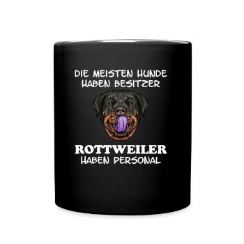 Besitzer Personal Rottweiler Hund - Tasse einfarbig - Schwarz - Vorne