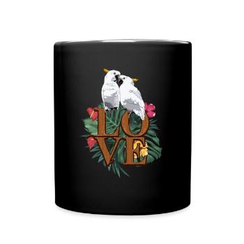 Kakadu Papagei Vogel Sittich - Tasse einfarbig - Schwarz - Vorne