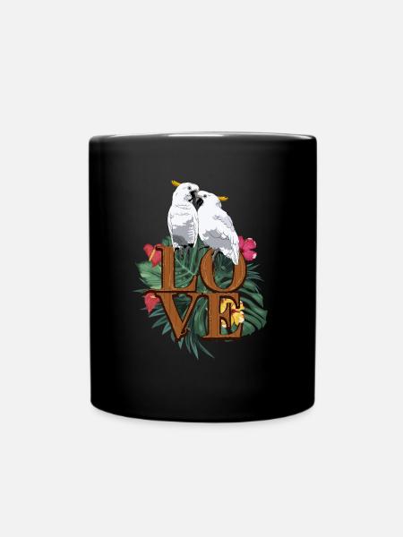 Cockatoo parrot bird parakeet - Full Colour Mug - black