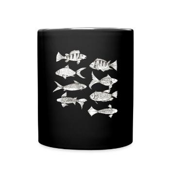 Fish Collection Vintage Fishes Gift Fishing Fish - Mug uni - noir - Devant