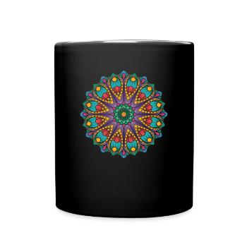 Mandala Colorful Spiritual Ritual Symbol Gift - Full Colour Mug - black - Front