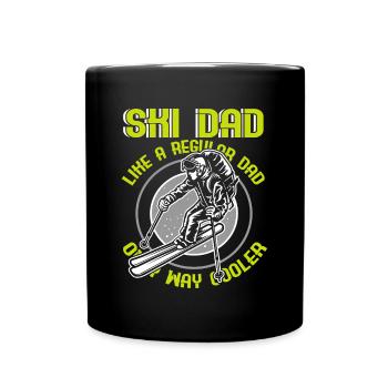 Cadeau de fête des pères ski drôle papa skieur drôle - Mug uni - noir - Devant