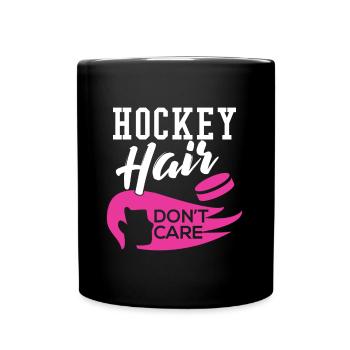 Hockey Hair Don’t Care - Mug uni - noir - Devant