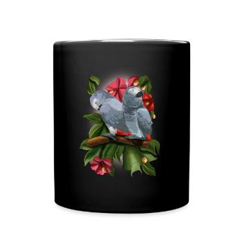 Graupapagei Papagei - Tasse einfarbig - Schwarz - Vorne