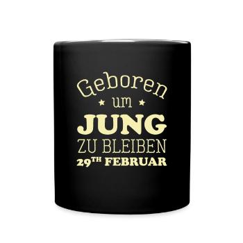 Leap year 29th February 29th birthday present - Full Colour Mug - black - Front